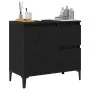 Gabinete de baño Roble negro Madera elaborada Mediano de , Tocadores de baño - Ref: Foro24-862812, Precio: 73,74 €, Descuento...