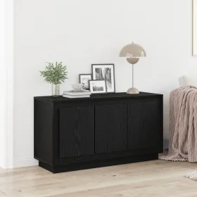 Aparador Negro de Roble 102x35x55 cm Madera