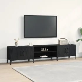 mueble de televisión Negro Roble 180x31,5x40 cm