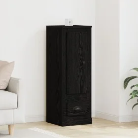 Altillo Negro Roble 36x35,5x103,5 cm Madera