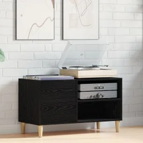 Cabinet de discos Negro Roble 84,5x38x48 cm