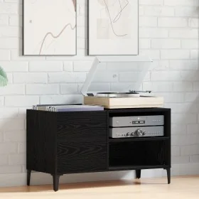 Armario de Discos Negro Roble 84,5x38x48 cm