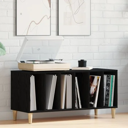 Gabinete de discos Negro Roble 100x38x48 cm Madera elaborada by , Closets and storage - Ref: Foro24-862868, Price: 87,02 €, D...