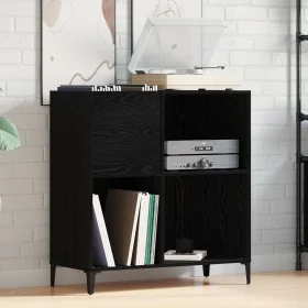 Armario de discos Negro Roble 84,5x38x89 cm