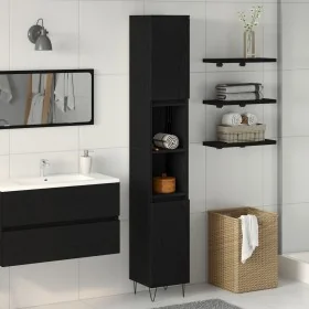 Armario de Baño Negro Roble 30x30x190 cm Madera Ingenierizada de , Muebles de baño - Ref: Foro24-862882, Precio: 87,52 €, Des...