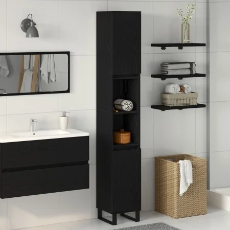 Gabinete de baño Negro Roble 30x30x190 cm Madera elaborada von , Badezimmerwaschtische - Ref: Foro24-862883, Preis: 89,39 €, ...