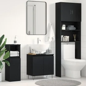 Gabinete de lavabo para baño Negro Roble 58x33x60