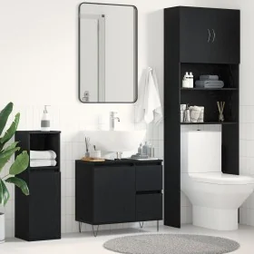 Gabinete de lavabo de baño en negro de roble 65x33x60 cm de madera elaborada by , Bathroom furniture - Ref: Foro24-862891, Pr...