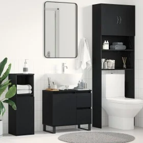 mueble de baño en negro de roble 65x33x60 cm de madera elaborada von , Badezimmermöbel - Ref: Foro24-862892, Preis: 91,09 €, ...