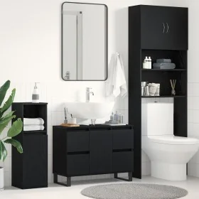 mueble de baño lavabo negro roble 80x33x60 cm madera elaborada by , bathroom vanities - Ref: Foro24-862895, Price: 114,85 €, ...