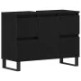 mueble de baño lavabo negro roble 80x33x60 cm madera elaborada von , Badezimmerwaschtische - Ref: Foro24-862895, Preis: 114,8...