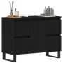 mueble de baño lavabo negro roble 80x33x60 cm madera elaborada von , Badezimmerwaschtische - Ref: Foro24-862895, Preis: 114,8...
