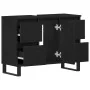 mueble de baño lavabo negro roble 80x33x60 cm madera elaborada von , Badezimmerwaschtische - Ref: Foro24-862895, Preis: 114,8...