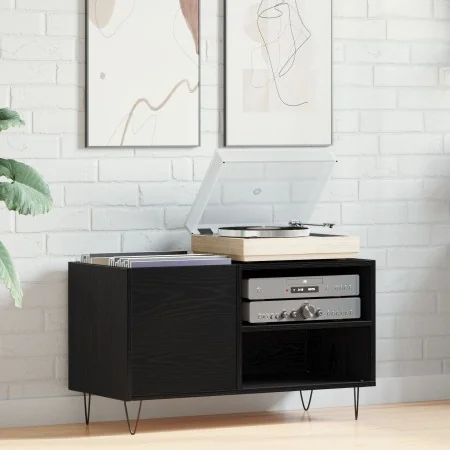 Gabinete para discos Negro Roble 84,5x38x48 cm Madera elaborada | Foro24.es | Tu tienda online para hogar, jardín y más Foro24.es