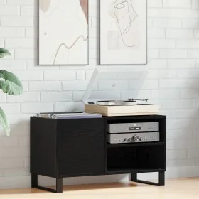 Armario de Registro Negro Roble 84,5x38x48 cm