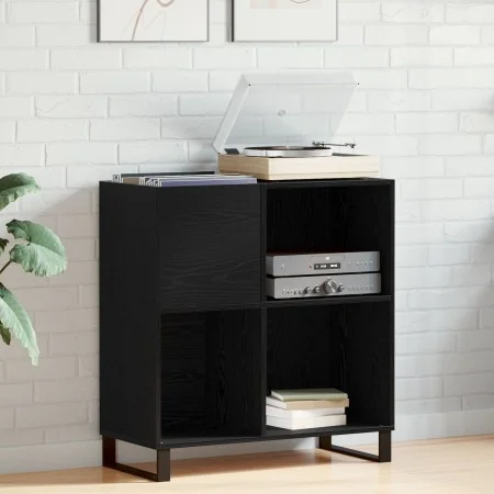 Armario de Discos Roble Negro 84.5x38x90 cm Madera de Calidad by , CD and DVD storage - Ref: Foro24-862916, Price: 101,35 €, ...