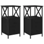 Mesitas de Noche 2 pcs Negro Roble 34x35,5x70 cm Madera Elaborada by , Nightstands - Ref: Foro24-862920, Price: 115,76 €, Dis...