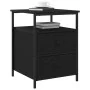 Mesa de Noche Negro Roble 44x45x60 cm Madera Ingenierizada y Acero by , Nightstands - Ref: Foro24-862921, Price: 73,18 €, Dis...