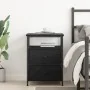 Mesa de Noche Negro Roble 44x45x60 cm Madera Ingenierizada y Acero by , Nightstands - Ref: Foro24-862921, Price: 73,18 €, Dis...