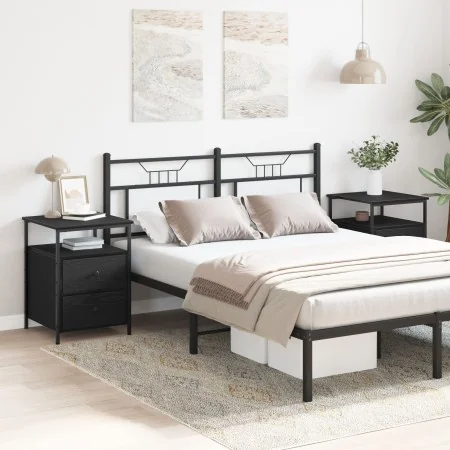 Mesitas de Noche 2 pcs Negro Roble 44x45x60 cm Madera Elaborada de , Mesitas de noche - Ref: Foro24-862922, Precio: 132,53 €,...