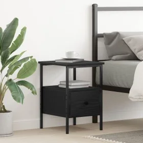 Cabinet de Noche Negro Roble 34x36x50 cm Madera