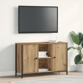 mueble de TV Negro Roble 101x35x65 cm Madera Técnica y Acero von , TV-Möbel - Ref: Foro24-862926, Preis: 91,73 €, Rabatt: -5%%