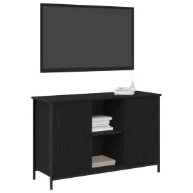 Cabinet para TV Roble Negro 101x35x65 cm Madera