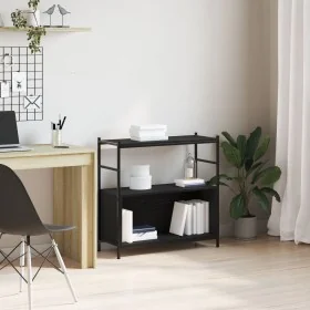 Cabinet de Libros Negro Roble 80x30x78,5 cm