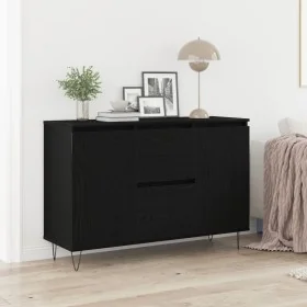 Aparador Negro de Roble 101,5x35x70 cm de Madera