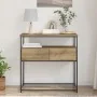 Mesa Consola Artisan Roble 75x40x75 cm Madera Compuesta y Acero de , Mesas auxiliares - Ref: Foro24-862937, Precio: 76,00 €, ...