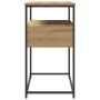 Mesa Consola Artisan Roble 75x40x75 cm Madera Compuesta y Acero de , Mesas auxiliares - Ref: Foro24-862937, Precio: 76,00 €, ...