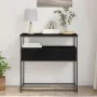 Mesa Consola Negro Roble 75x40x75 cm Madera Ingenierizada y Acero | Foro24.es | Tu tienda online para hogar, jardín y más Foro24.es