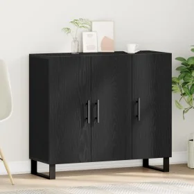 Aparador con 3 Puertas Negro Roble 90x34x80 cm Madera Elaborada von , Sideboards - Ref: Foro24-862955, Preis: 115,78 €, Rabat...