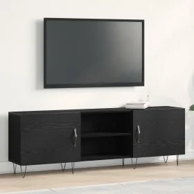 mueble para TV Negro Roble 150x30x50 cm Madera