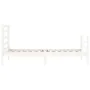 Weißer Massivholzbettrahmen mit Kopfteil 90x200 cm von vidaXL, Betten und Lattenroste - Ref: Foro24-3194687, Preis: 95,64 €, ...