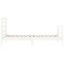 White solid wood bed frame with headboard 90x200 cm by vidaXL, Beds and slatted bases - Ref: Foro24-3194687, Price: 95,64 €, ...