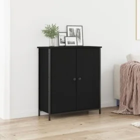 Aparador Roble Negro 70x30x80 cm Madera Ingenierizada y Acero by , Sideboards - Ref: Foro24-862975, Price: 80,57 €, Discount:...