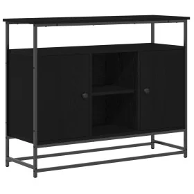 Consola Negro Roble 100x35x80 cm Madera Ingenierizada y Acero von , Sideboards - Ref: Foro24-862978, Preis: 112,42 €, Rabatt:...