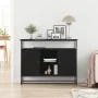 Consola Negro Roble 100x35x80 cm Madera Ingenierizada y Acero by , Sideboards - Ref: Foro24-862978, Price: 112,42 €, Discount...