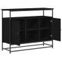 Consola Negro Roble 100x35x80 cm Madera Ingenierizada y Acero by , Sideboards - Ref: Foro24-862978, Price: 112,42 €, Discount...