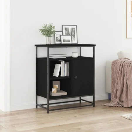 Aparador Negro Roble 69x35x80 cm Madera Elaborada y Acero | Foro24.es | Tu tienda online para hogar, jardín y más Foro24.es