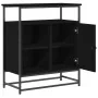 Aparador Negro Roble 69x35x80 cm Madera Elaborada y Acero | Foro24.es | Tu tienda online para hogar, jardín y más Foro24.es