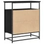 Aparador Negro Roble 69x35x80 cm Madera Elaborada y Acero | Foro24.es | Tu tienda online para hogar, jardín y más Foro24.es