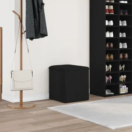 Banco de almacenamiento Negro Roble 40x40x45 cm Madera Compensada by , Benches for halls and storage - Ref: Foro24-862982, Pr...
