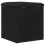 Banco de almacenamiento Negro Roble 40x40x45 cm Madera Compensada by , Benches for halls and storage - Ref: Foro24-862982, Pr...