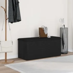 Banco de almacenamiento Negro Roble 100x40x45 cm