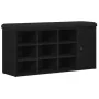 Banco de Almacenamiento Negro Roble 100x30x48 cm Madera Compensada de , Bancos para recibidores y almacenamiento - Ref: Foro2...