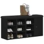 Banco de Almacenamiento Negro Roble 100x30x48 cm Madera Compensada de , Bancos para recibidores y almacenamiento - Ref: Foro2...