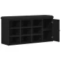 Banco de Almacenamiento Negro Roble 100x30x48 cm Madera Compensada de , Bancos para recibidores y almacenamiento - Ref: Foro2...