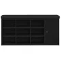 Banco de Almacenamiento Negro Roble 100x30x48 cm Madera Compensada de , Bancos para recibidores y almacenamiento - Ref: Foro2...